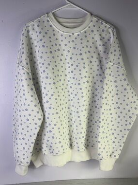 SUNKISSED COCONUT White Lilo Blue Floral Sweatshirt size large